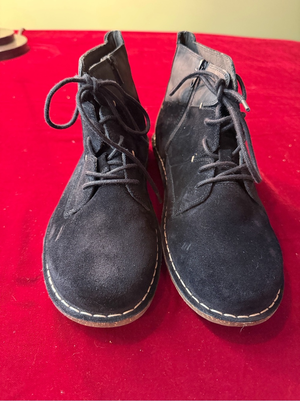 Clarks Black Suede Chukka Lace-Up Boots
